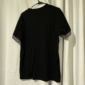 Burberry Men's Cuff Logo Label Printing Short Sleeve T-Shirt Black T-shirts
